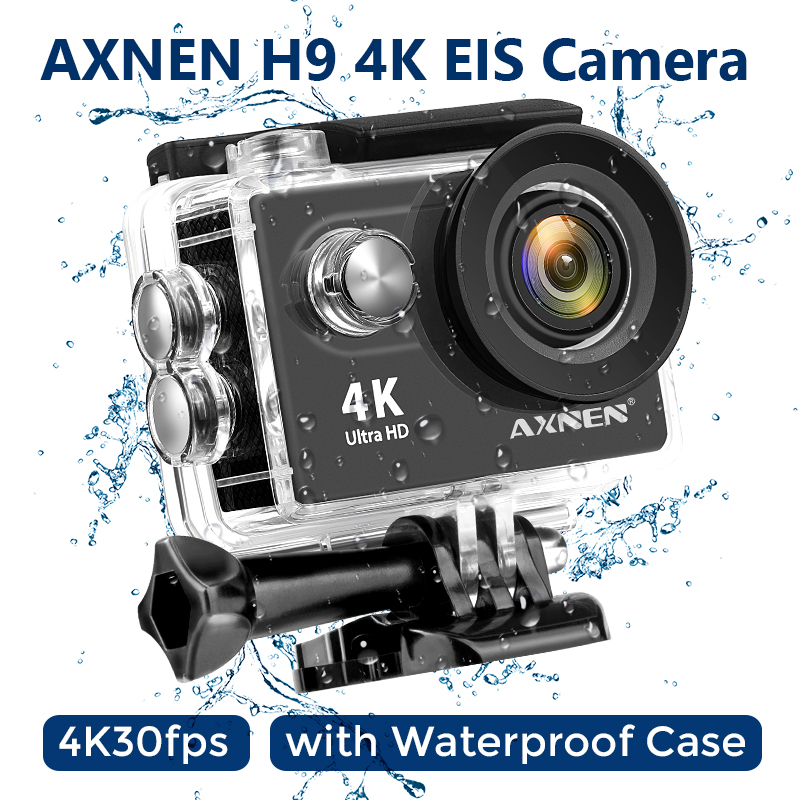 AXNEN H9R Ação Câmera 4K 30FPS EIS 1080P 8x Zoom WiFi Bicicleta Da Motocicleta Capacete À Prova D' Água Cam Esportes Câmeras De Ação De Vídeo H9