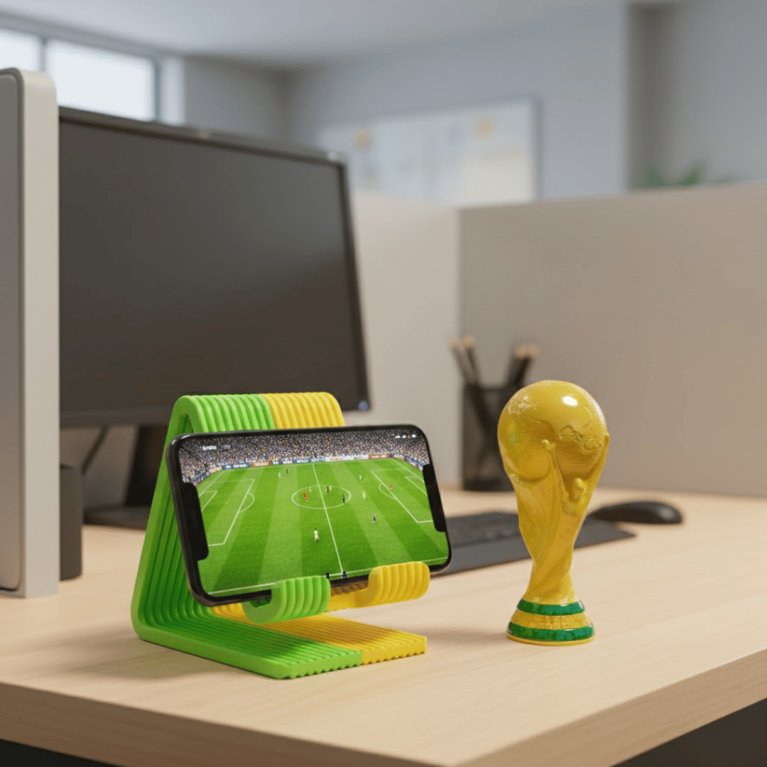 Suporte para Celular de Mesa + Troféu Copa do Mundo - Imagem 5