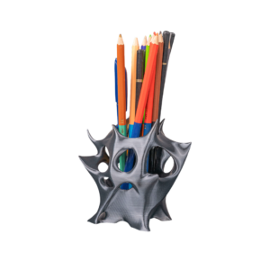 Porta-lápis e porta-canetas de design escultural contemporâneo.