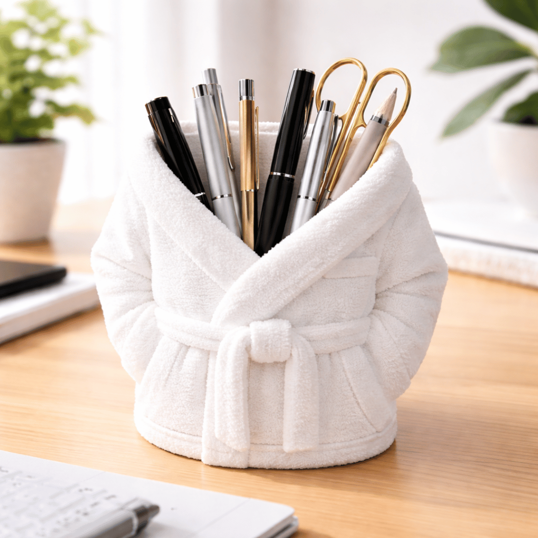 Porta-Lápis e Porta-Latas Roupão de Banho Impresso em 3D | 2 em 1