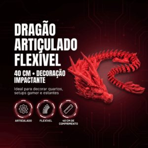 Dragão Articulado Flexível 40cm – Peça Decorativa Moderna
