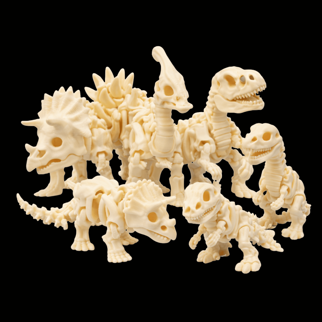 Kit Dinossauros Esqueleto Articulados 3D – Coleção Completa