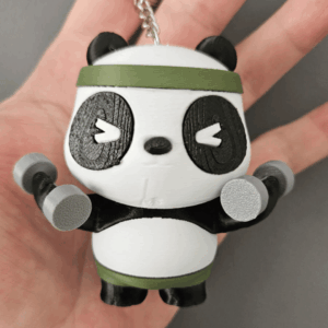 Chaveiro Panda Halterofilista | Panda Fitness Fofo